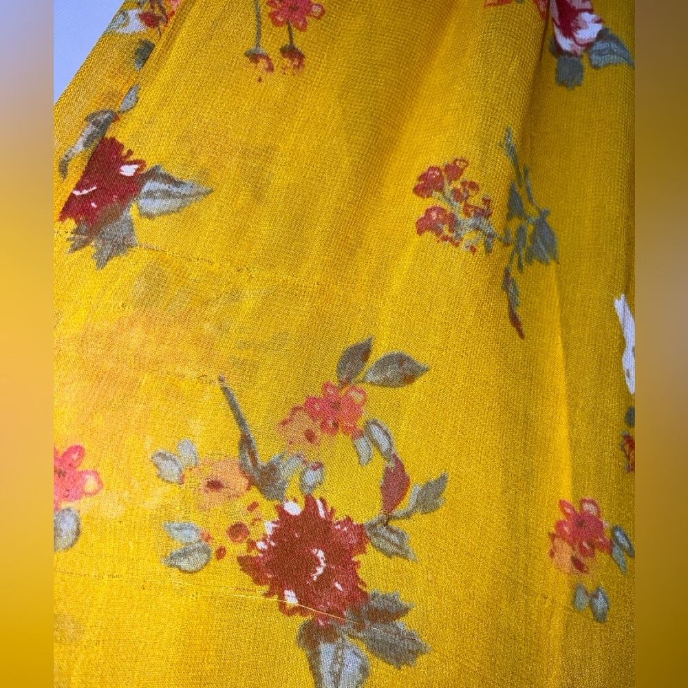Free people - Georgia Yellow floral jumpsuit size XS( flaw) - Picture 12 of 16